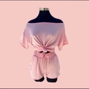 Blush pink 2 piece short set